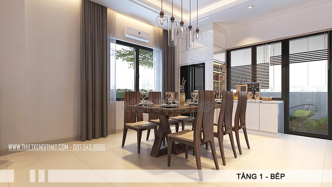 Thiết kế nội thất phòng ăn biệt thư Vinhome Thăng Long, Hoài Đức, Hà Nội